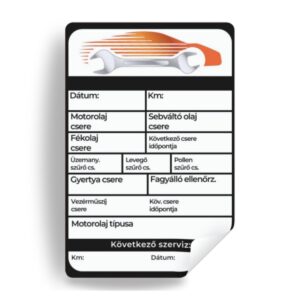 Modern olajcsere emlékeztető matrica autószerviz használatra